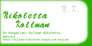 nikoletta kollman business card